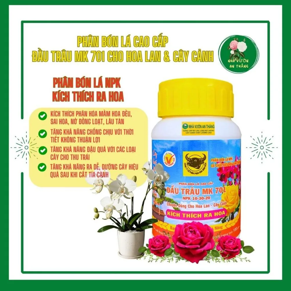 Phân bón lá NPK đầu trâu trung vi lượng MK 701 giúp hoa ra n