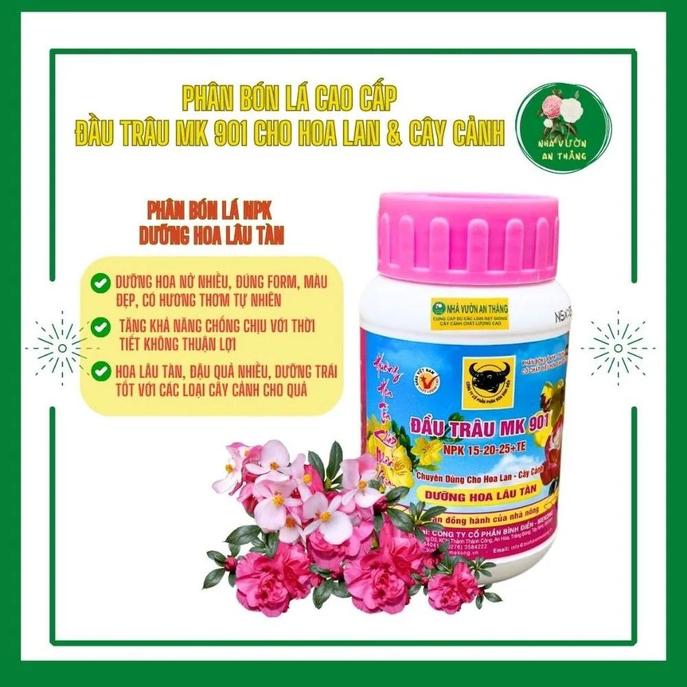 Phân bón lá NPK đầu trâu trung vi lượng MK 901 giúp dưỡng ho