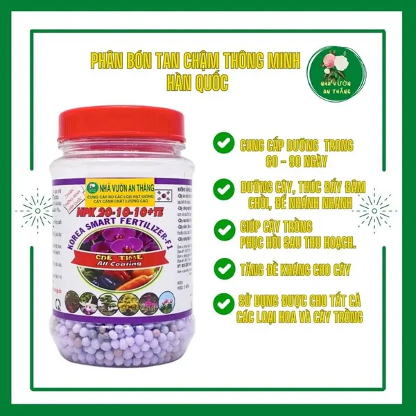 Phân bón tan chậm thông minh Hàn Quốc tốt đất
