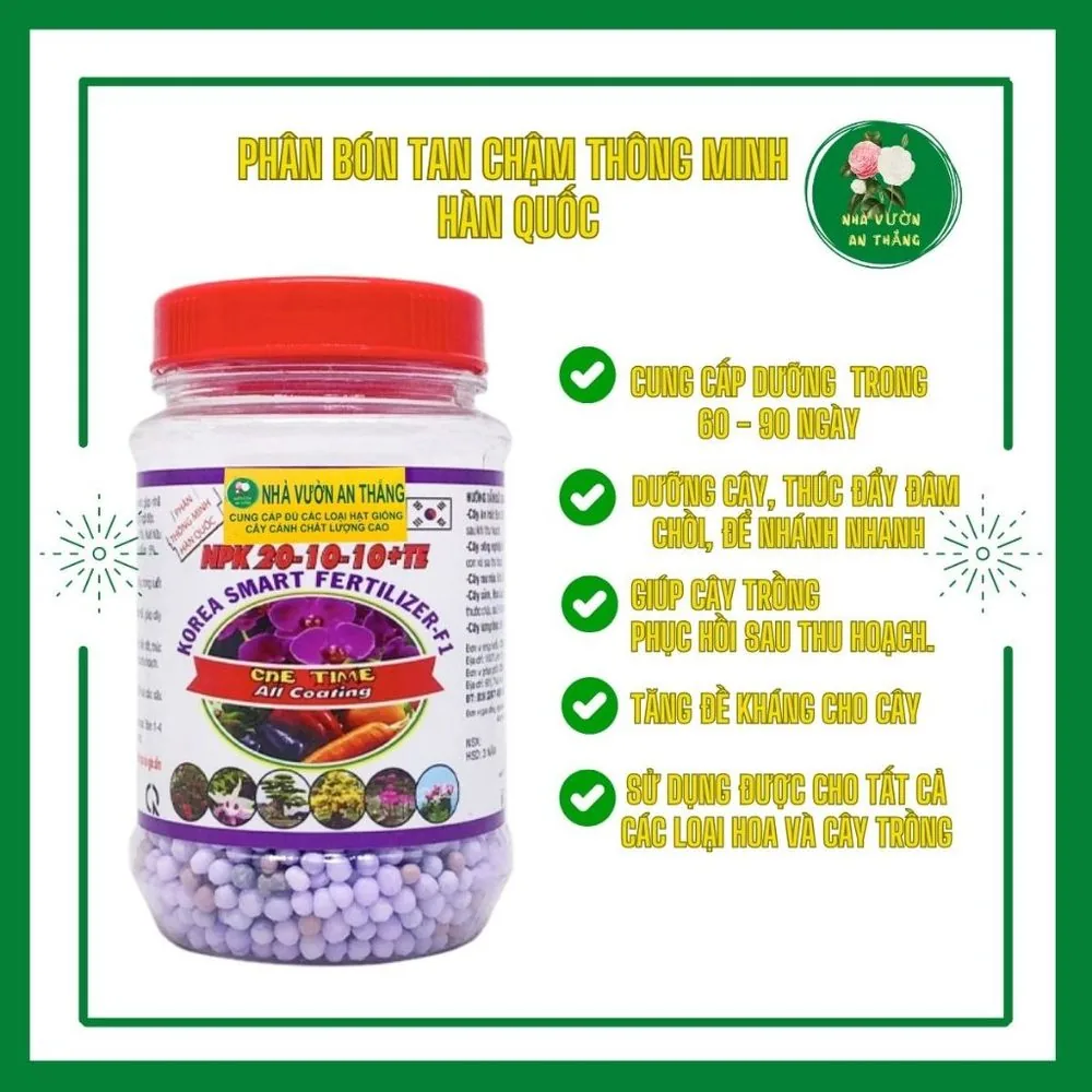 Phân bón tan chậm thông minh Hàn Quốc tốt đất