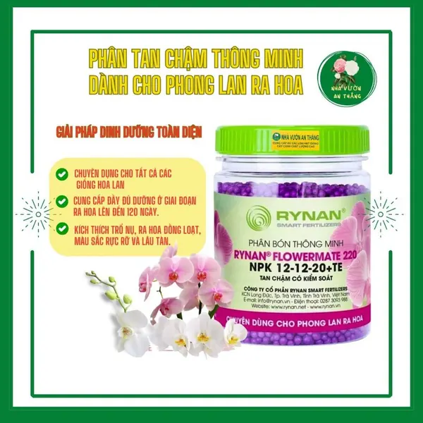 Phân bón tan chậm thông minh Rynan chuyên dùng cho phong lan