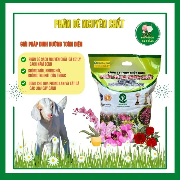 Phân dê khô hữu cơ nguyên chất cho hoa lan