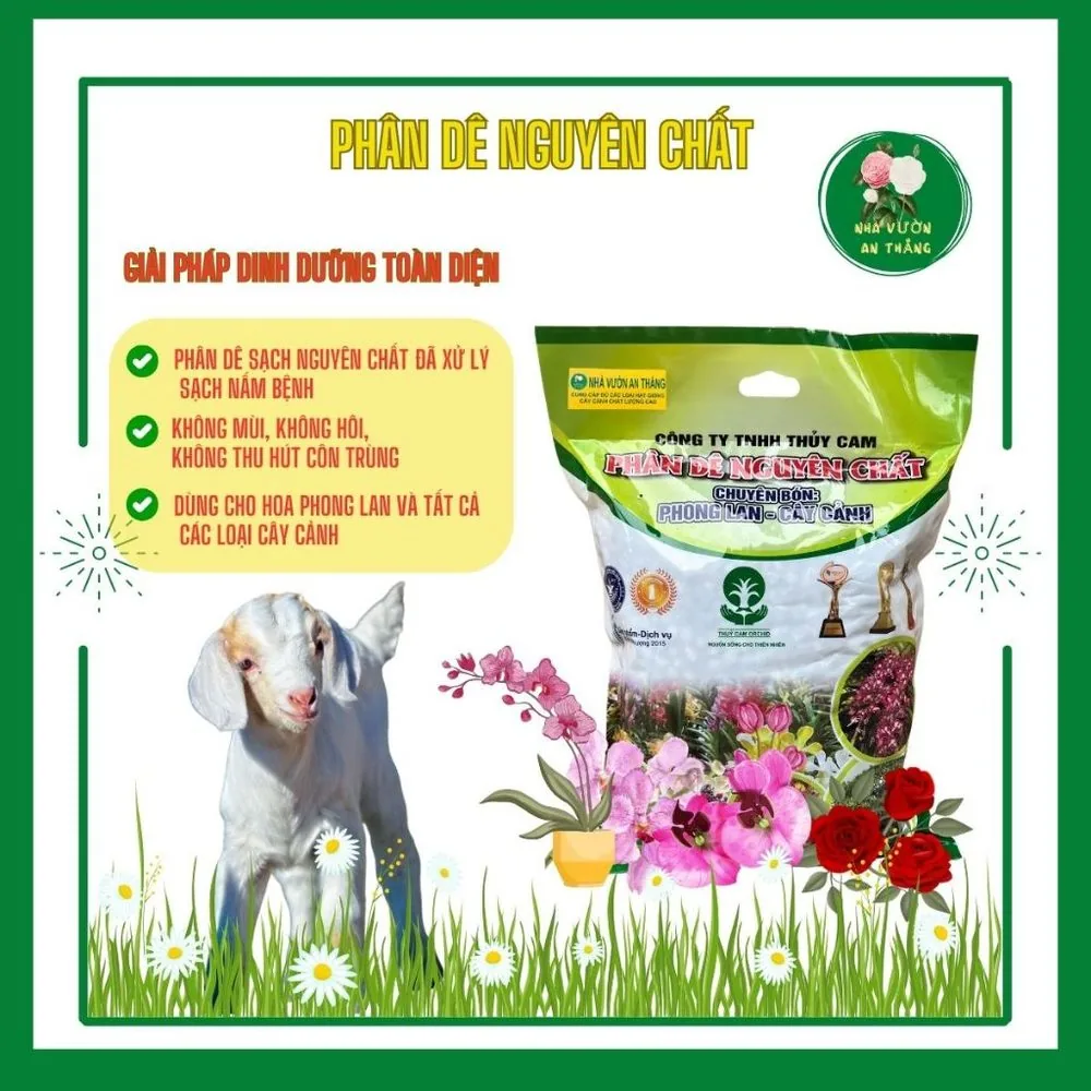 Phân dê khô hữu cơ nguyên chất cho hoa lan